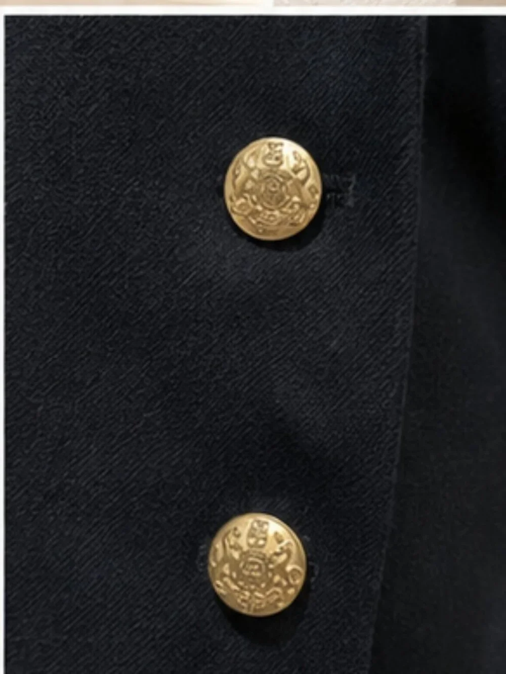 J.Crew Navy Wool Blend Gold Crest Button Blazer Size 2 - Picture 4 of 9